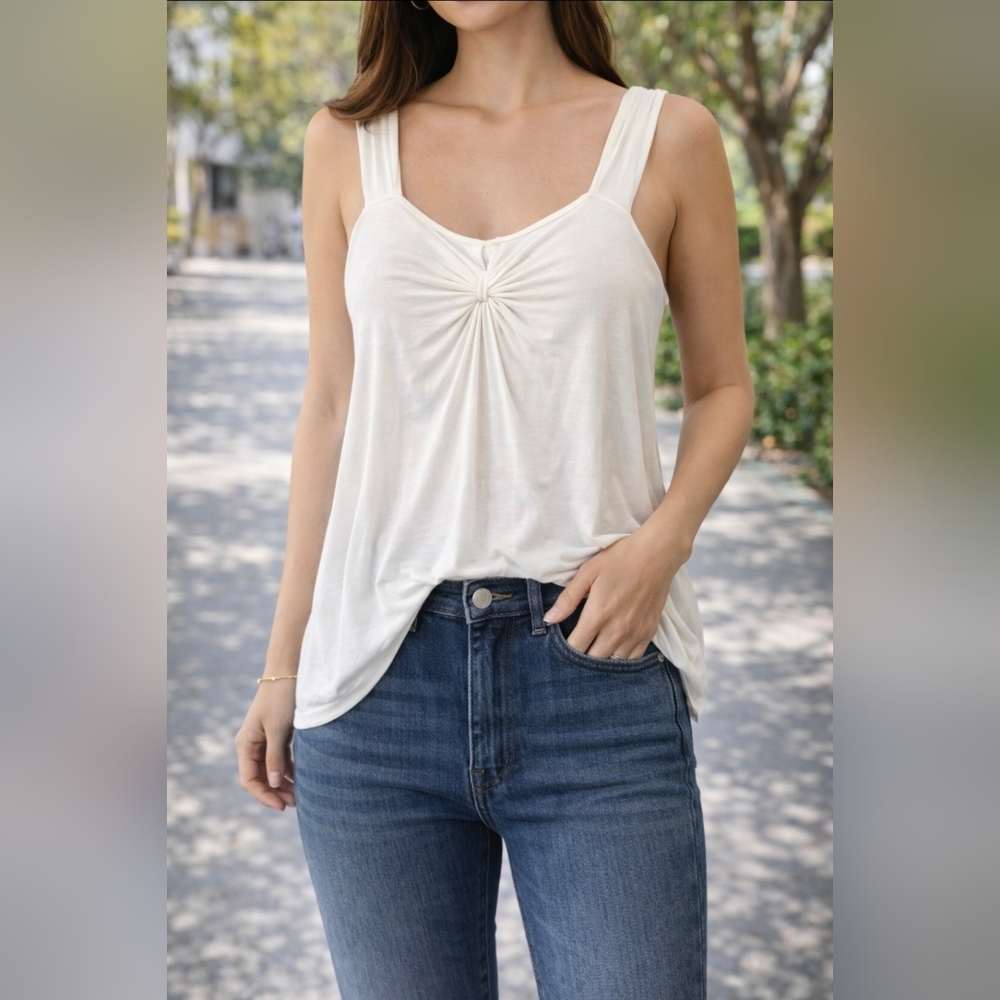 Frenchi Cream Sleeveless Top